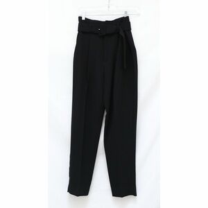 NWT MANGO black tapered pleated pants belted trousers high rise business office